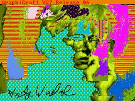 Handout shows digital image called "Andy2, 1985" created by Andy Warhol retrieved from disk 1998.3.2129.3.4